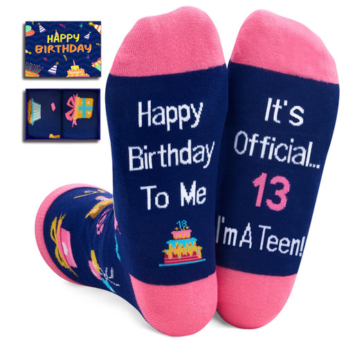 HAPPYPOP Gifts for Teenage Boys Teenage Girls Funny Gifts for Teens, Gifts for 13 Year Olds 13th Birthday, Funny Fun Crazy Socks for Teens