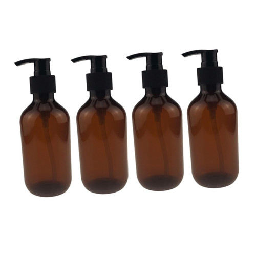 FOMIYES 4pcs Travel Shampoo Bottle Plastic soap Dispenser Plastic Shampoo Bottles Makeup Empty Bottle Empty Pump Bottle Portable Refillable Bottle Filling Pump Cosmetic Round Bottle