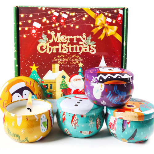 Christmas Scented Candles Gift Set, 2.5 oz Aromatherapy Candles for Home Scented, Soy Wax Aromatherapy Candles for Women, Valentine, Mother's Day