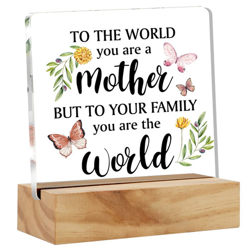 Mother Gift Mom Gifts From Son Daughter, Mother to Your Family You are the World Desk Decor Acrylic Desk Plaque Sign with Wood Stand Home Office Desk Sign Keepsake Mother Gift Mom Gifts From Son Daughter, Mother to Your Family You are the World Desk Decor Acrylic Desk Plaque Sign with Wood Stand Home Office Desk Sign Keepsake