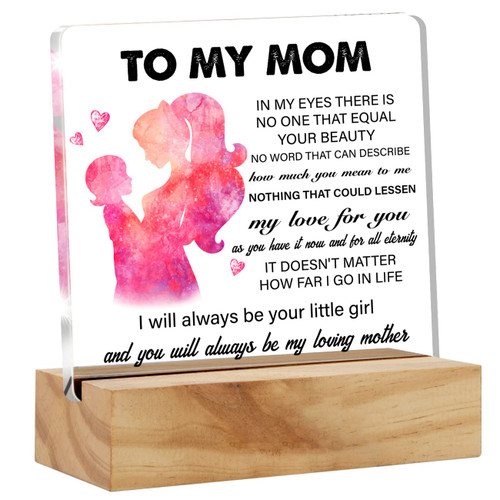Mother Gift Mom Gifts From Daughter, to My Mom I Will Always Be Your Little Girl Desk Decor Acrylic Desk Plaque Sign With Wood Stand Home Office Desk Sign Keepsake Present Mother Gift Mom Gifts From Daughter, to My Mom I Will Always Be Your Little Girl Desk Decor Acrylic Desk Plaque Sign With Wood Stand Home Office Desk Sign Keepsake Present