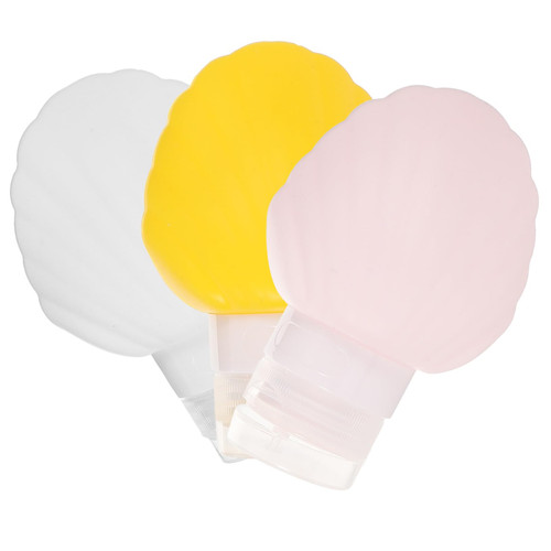 BESTOYARD 3 Pcs Shells Travel Size Shampoo Bottle Silicone Squeeze Bottle for Shampoo Travel Empty Shampoo Bottle Shell Shaped Squeeze Bottle Travel Dispenser Bottle Filling Plastic Lotion