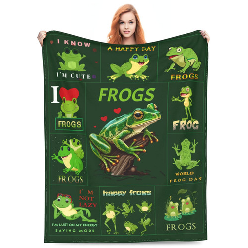 Frog Blanket for Womens Mens Kids, Cute Frogs Stuff Decor Throw Blanket Frog Gifts for Frog Lovers, Soft Cozy Lightweight Warm Frog Blankets for Sofa Living Room Decor 50x40 inch Frog Blanket for Womens Mens Kids, Cute Frogs Stuff Decor Throw Blanket Frog Gifts for Frog Lovers, Soft Cozy Lightweight Warm Frog Blankets for Sofa Living Room Decor 50x40 inch