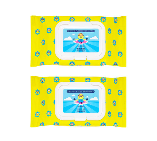 TONYMOLY X MINIONS Soothing Aloe Cleansing Wipes (Set of 2), 10 oz.