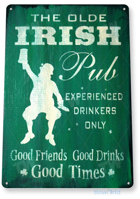 Tinworld Tin Sign The Olde Irish Pub Rustic Beer Metal Sign Decor Bar Kitchen Cottage Cave A443