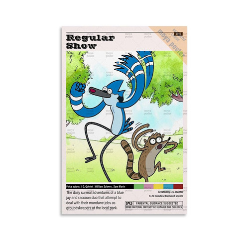 Regular Show Poster Decorative Painting Canvas Wall Posters And Art Picture Print Modern Family Bedroom Decor Posters 12x18inch(30x45cm)