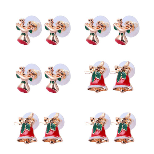 KESYOO 6 Pairs Christmas Earrings Santa Claus Earrings Women Dangle Stud Piercing Earrings Studs Xmas Pierced Earrings Applegift Christmas Gifts Ear Decor Clothing Gloves Alloy Material