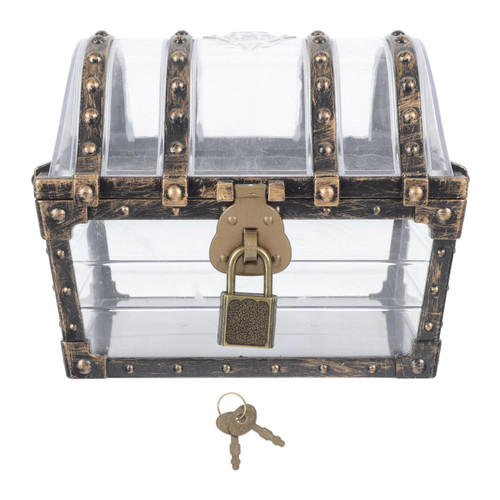 Ipetboom 1Pc Pirate Treasure Chest Storage Box Pirate Treasure Case Pirate Prize Box for Kids Birthday Halloween Christmas Pirate Party Favors