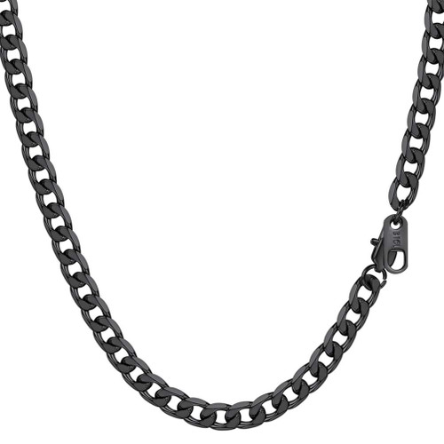 PROSTEEL Stainless Steel Necklace Chains Eboy Chain Man Trendy Jewelry 28 inch Long Thin Cuban Link Black Chains For Men