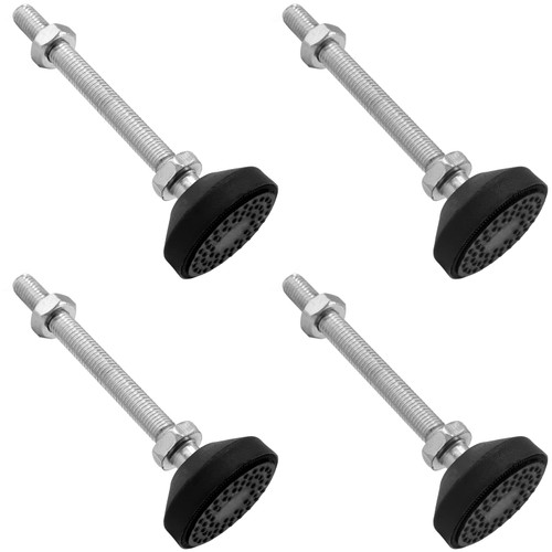 Bonsicoky 4 Pcs M10 Metal Adjustable Leveling Feet Heavy Duty, Swivel Furniture Glides Leveler for Table Desk Shelf Chair, Black, 5.1" x 1.9"/ 130mm x 48mm