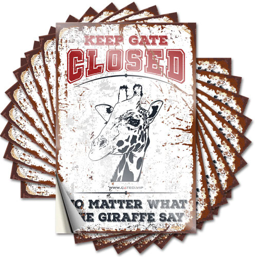 Decals for Cars Keep Gate Closed No Matter What The Giraffe Say Funny Sticker 10 Pcs Tool Decal Bumper Sticker (Size : 8X12CM)