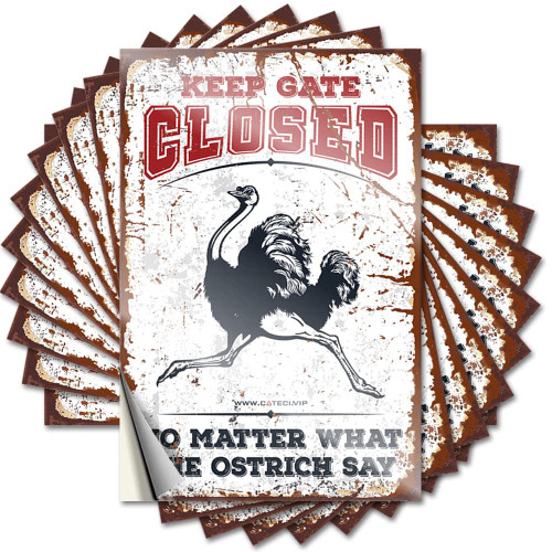 Decals for Cars Keep Gate Closed No Matter What The Ostrich Say Funny Sticker 10 Pcs Tool Decal Bumper Sticker (Size : 8X12CM)