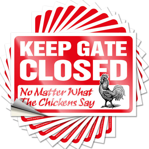 Car Window Stickers Keep Gate Closed No Matter What The Chickens Say Funny Sticker 10 Pcs Stickers Funny Adult Little Man Cave Sign (Size : 8X12CM)