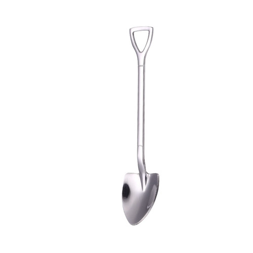 VEDEXA Soup Spoon Food Grade Stainless Steel Coffee Ice Cream Scoop Scoop Multicolor Long Handle Fork Teaspoon Kitchen Tools (Color : Silver)