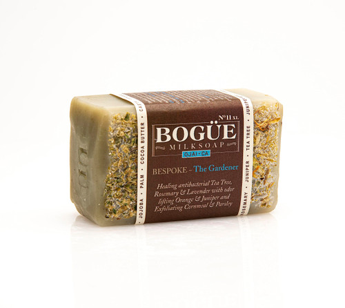 Goat Milk Soap -BOGUE No.11 Gardener XL- 6oz+ with Juniper Berry & Cornmeal to Exfoliate & Remove Dirt with cleaning & healing Tea Tree, Rosemary & Lavender essential oils Goat Milk Soap -BOGUE No.11 Gardener XL- 6oz+ with Juniper Berry & Cornmeal to Exfoliate & Remove Dirt with cleaning & healing Tea Tree, Rosemary & Lavender essential oils