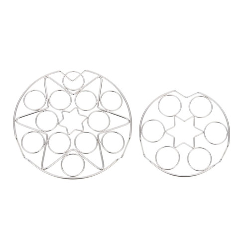 Zerodeko 2pcs Stainless Steel Steam Rack Serving Tray Round Dumpling Steamer Metal Steamer Egg Steamer Trivet Metal Steam Rack Egg Steamer Basket Egg Steaming Tray Steamed Rack for Pot Cook
