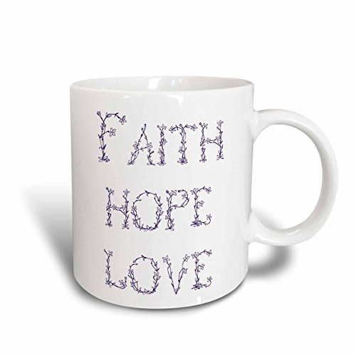 3dRose mug_155886_2 Purple and White Floral Letters Faith, Hope and Love Ceramic Mug, 15-Ounce 3dRose mug_155886_2 Purple and White Floral Letters Faith, Hope and Love Ceramic Mug, 15-Ounce