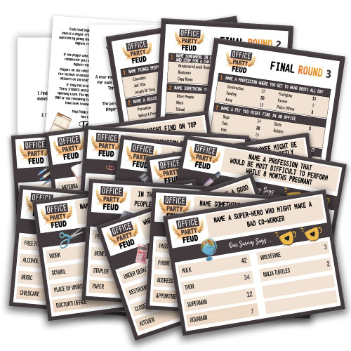 Office Party Friendly Feud Quiz, Work Feud Quiz, Office Party Games, Team Building Games, Holiday Party Games for Work Parties, Workplace Trivia Game, Feud Trivia Quiz (O01)