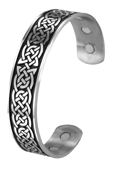 TEAMER Norse Irish Celtic Knot Bracelet Health Care Viking Bangle Stainless Steel Antique Silver Black Cuff Bangle for Men TEAMER Norse Irish Celtic Knot Bracelet Health Care Viking Bangle Stainless Steel Antique Silver Black Cuff Bangle for Men