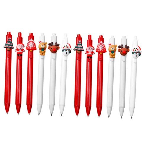 STOBOK 12pcs Christmas Pen Signature Pen Retractable Gel Pens Fine Point Gel Pens Rolling Ball Gel Pen Fine Tip Drawing Pens Christmas Gifts Student Pens Plastic Office Pen Child Bulk