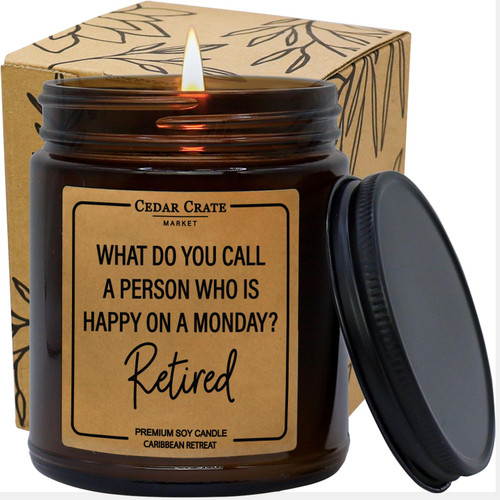 Retirement Gifts for Women Men 2023 - Funny Retirement Gifts for Coworkers Manager, Boss, Friend, Best Happy Retirement Candles, Retired Gift Ideas, Farewell Gifts for Teachers Nurses Military - USA