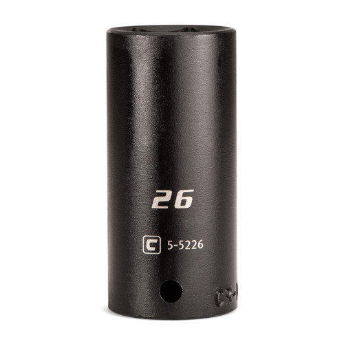 Capri Tools Deep Impact Socket, 1/2-Inch Drive, 6-Point, Metric (26 mm)