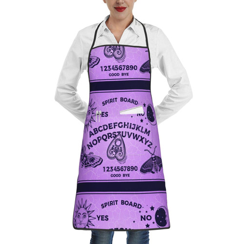 Aprons, Witchcraft Sun Moon Moth Vintage Spirit Board Water Oil Stain Resistant Chef Cooking Kitchen Aprons With For Men Women Waiter Waitress Baking Gardening Painting 20.5"x 28.3"