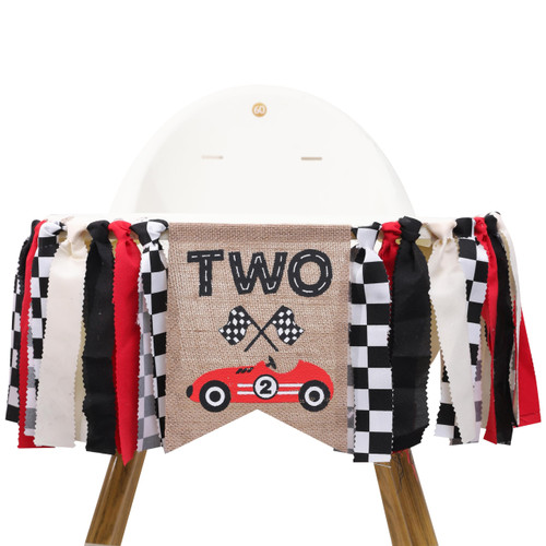 Two Fast High Chair Banner - Racing Two Birthday Party Decorations,Racing Two Birthday Highchair,Two Fast Birthday Decorations,Fast Race Car 2nd Birthday Banner