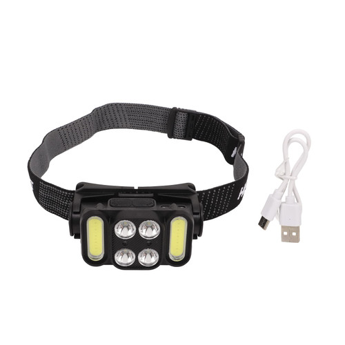 Topyond USB Headlamp, Rechargeable LED Headlight, K362 COB Floodlight Lightweight Rechargeable Inductive Headlight for Outdoor Camping Fishing