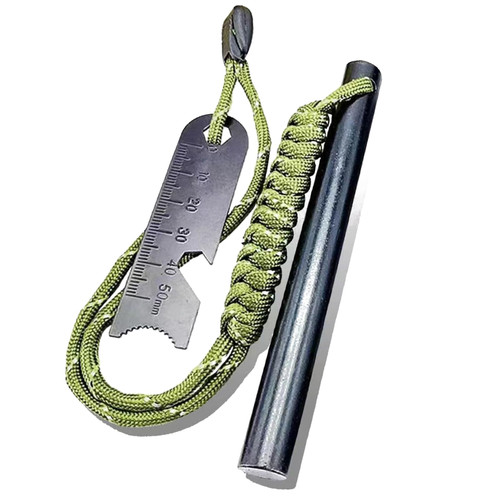 Ferro Rod Fire Starter, Drilled Flint and Steel Fire Starter Kit, 1/2"X 5" Ferro Rods with Paracord Landyard Handle and Striker, Fire Starter Survival Tool for Outdoor Activity