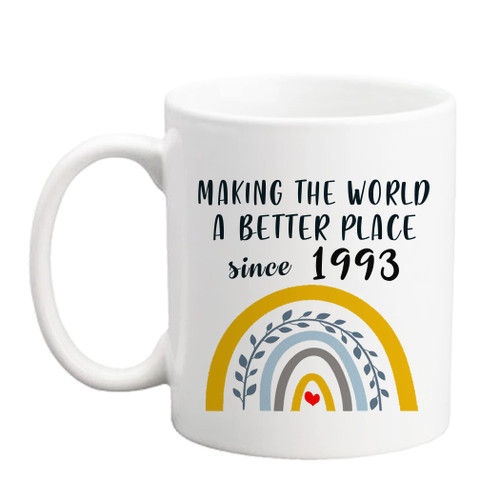 Qsavet 30th Birthday Gifts for Women, Making The World A Better Place Since 1993 Coffee Mug, 30th Birthday Mugs, 30 Year Old Birthday Gift Ideas for Men 11oz Novelty Tea Cup Qsavet 30th Birthday Gifts for Women, Making The World A Better Place Since 1993 Coffee Mug, 30th Birthday Mugs, 30 Year Old Birthday Gift Ideas for Men 11oz Novelty Tea Cup