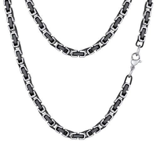PROSTEEL Byzantine Chain Necklace Men Women Jewelry Cool Biker Chains Black Stainless Steel Mens Necklaces 20 Inch PROSTEEL Byzantine Chain Necklace Men Women Jewelry Cool Biker Chains Black Stainless Steel Mens Necklaces 20 Inch
