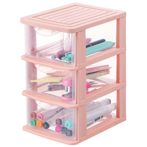 POPETPOP Clear Makeup Organizer- Plastic Organizer with Drawer, Stackable Acrylic Cosmetic Storage Box Cosmetics Organizer for Vanity Organizer Cosmetic Storage Box