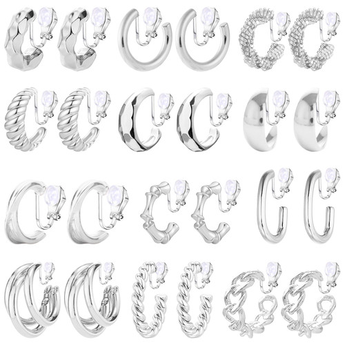 NEWITIN 12 Pairs Gold Clip On Hoop Earrings for Women Retro Clip on Earrings Multiple Chunky Hoop Earrings No Piercing Fake Earrings Clip On Earrings for Girls NEWITIN 12 Pairs Gold Clip On Hoop Earrings for Women Retro Clip on Earrings Multiple Chunky Hoop Earrings No Piercing Fake Earrings Clip On Earrings for Girls