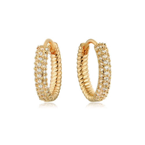 MYEARS Women Diamond Earrings Gold Huggie Twisted Hoop Cubic Zirconia 14K Gold Filled Small Simple Handmade Hypoallergenic Everyday Jewelry