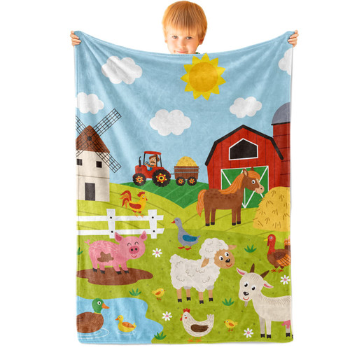 Mocaletto Soft Farm Kids Throw Blanket for Baby Toddler Boys,Fence Farm Animal Blanket for Boys Girls Throw Blankets,Lovely Sheep Horse Pig Kids Birthday Gifts Blanket for Couch Sofa Bed Nap Mocaletto Soft Farm Kids Throw Blanket for Baby Toddler Boys,Fence Farm Animal Blanket for Boys Girls Throw Blankets,Lovely Sheep Horse Pig Kids Birthday Gifts Blanket for Couch Sofa Bed Nap