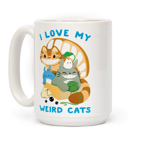 LookHUMAN I love my weird cats White 15 Ounce Ceramic Coffee Mug LookHUMAN I love my weird cats White 15 Ounce Ceramic Coffee Mug
