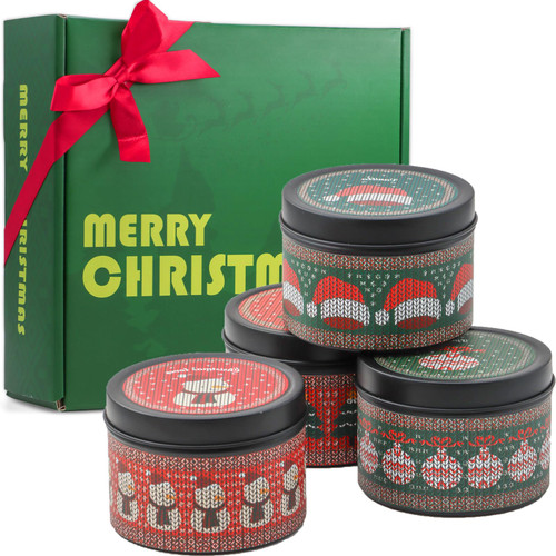 Christmas Candles - Christmas Gifts for Women, Scented Candles Gift Set, Natural Soy Wax Aromatherapy Candle for Home Scented (4Pack) Christmas Candles - Christmas Gifts for Women, Scented Candles Gift Set, Natural Soy Wax Aromatherapy Candle for Home Scented (4Pack)