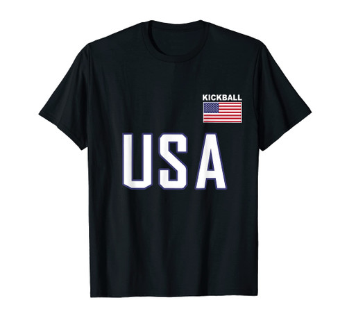 USA Flag Kickball Team Cool Kickballer Equipment Men Women T-Shirt