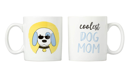 Kate & Milo Coolest Dog Mom Mug Set, The for The Dog Lover, Ceramic, 16oz