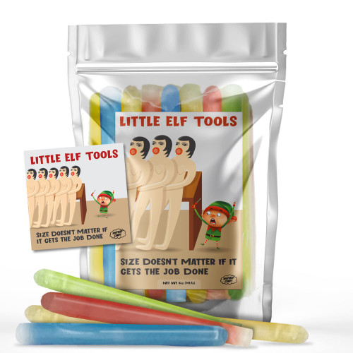 Little Elf Tools Candy Wax Sticks- Funny Christmas Stocking Stuffers and White Elephant Gifts by Inspired Candy, 5oz Bag