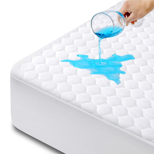 HYMOKEGE Quilted Mattress Protector Twin XL, Waterproof Mattress Pad Breathable, Noiseless Bed Cover with Deep Pocket, Fitted 5-21" Deep HYMOKEGE Quilted Mattress Protector Twin XL, Waterproof Mattress Pad Breathable, Noiseless Bed Cover with Deep Pocket, Fitted 5-21" Deep