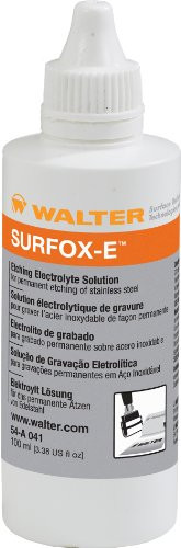 Walter 54A041 Surfox-E Stainless Steel Etching Electrolyte, 100mL Bottle, White