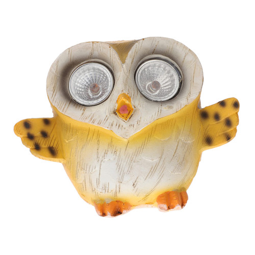 DOITOOL Solar owl LED Decor owl LED Garden Lights Fake owl Garden Owl Statues Garden Figurines Lighted owl Decor owl Sculpture owl lamp Garden Statue owl Figurines Frog lamp Outdoor Resin