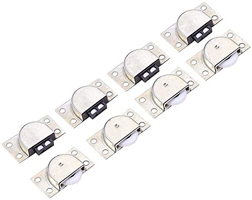 Aicosineg 4Pcs Nylon Single Wheel Furniture Roller Wheels 2.3in Furniture Cabinet Cupboard Wardrobe Sliding Door Pulley Hardware Accessories Pulley Sliding Door Hardware Silver Tone