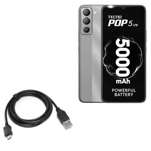 BoxWave Cable Compatible with Tecno Pop 5 LTE - DirectSync Cable, Durable Charge and Sync Cable