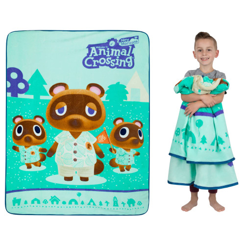 Franco Kids Bedding Super Soft Micro Raschel Blanket, 62 in x 90 in, Animal Crossing