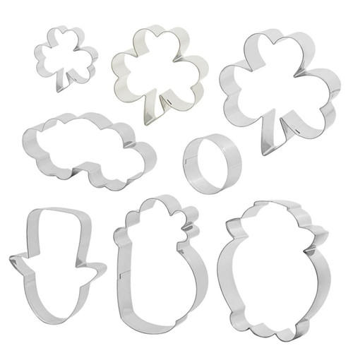 TIDTALEO 8pcs Cookie Stamp Holiday Cookie Cutters Mug Cookie Cutter Baking Cookie Cutters Irish Party Favors Cookie Cutter Metal Baking Cutter Baking Tools Biscuit Stainless Steel