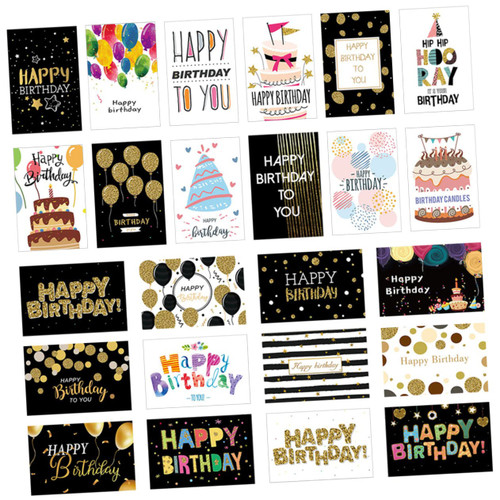 Ciieeo 24pcs set paper card birthday card paper paper birthday greeting card Paper Greeting card sticker message card note card festivals greeting cards invitation foldable blessing card