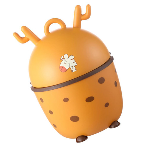 BUGUUYO Desktop Trash can containers with lids Small Waste Bins Animal Trash cans Small Trash can Desktop Garbage bin Mini Desktop Dumpster countertop dustbin Student Pen Holder pp Cartoon